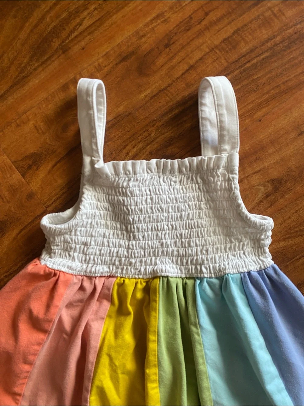 Hanna Andersson Girls Sleeveless Smock Rainbow Sundress Size 5 Girly Cottagecore